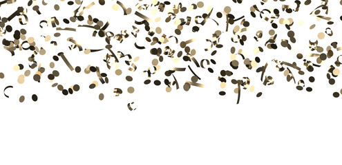 Glittering confetti on a transparent background. Holiday, birthday and Christmas decoration