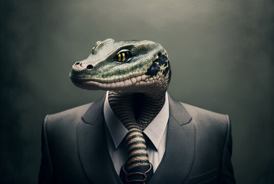 snake in business outfit