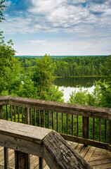 Wood Scenic Overlook Deck Northern Michigan Country Side