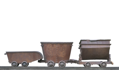 Mining carts isolated on white