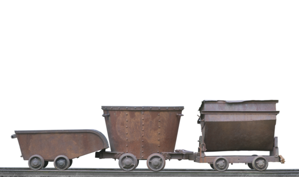 Mining carts isolated on white