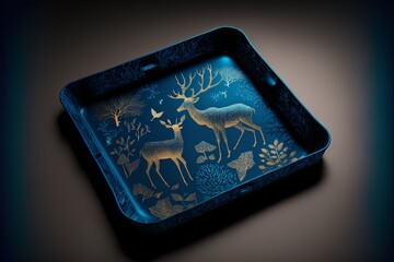 tray with deer pattern