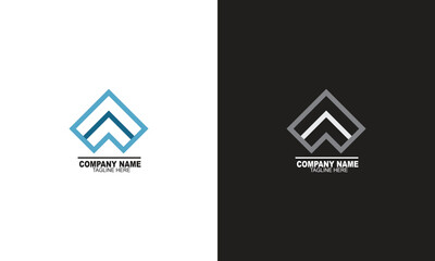Abstract business company logo. Corporate identity design element. Technology, market, bank logotype idea. Connected arrow up, growth, progress integrate and success concept. Vector interaction icon