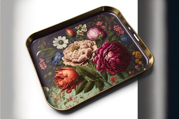 tray with flower pattern