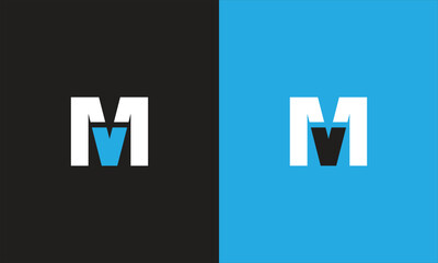 Mv or vm logo design vector templates  - obrazy, fototapety, plakaty