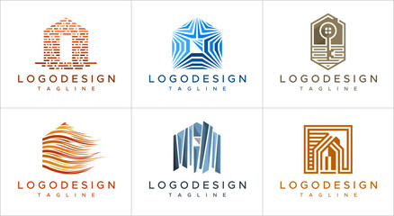 Collection of home logo design branding.