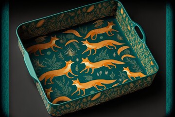 tray with fox  pattern