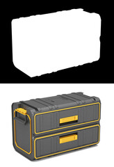 professionsl big tools case 3d render on white with alpha
