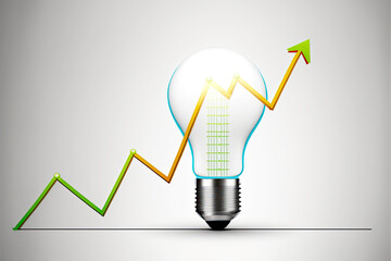conceptual illustration of the increase in electricity prices, generative AI