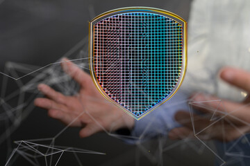 Information technology protected with firewall, secure access and encryption against cyber -...