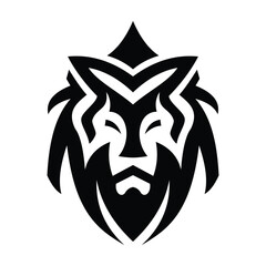 Tribal Lion logo symbol design illustration. Clean modern logo mark design. Illustration for personal or commercial business branding.