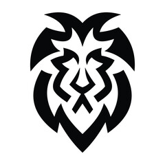 Obraz premium Tribal Lion logo symbol design illustration. Clean modern logo mark design. Illustration for personal or commercial business branding.