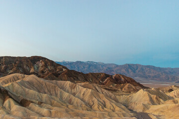 sunset over artists palette in death valley national park, california
