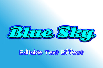 Editable Text Effect Design Vector Template. Blue Sky Text Effect Design, Very easy to customize