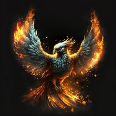 Phoenix in Flames: A Spectacular AI-Generated Image