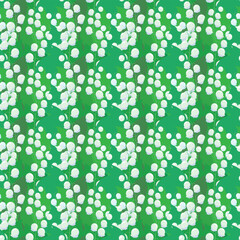 Seamless pattern. Simple flat cute pattern with lilies of the valley