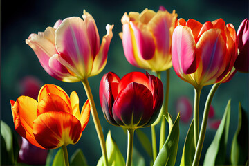 Fototapeta premium Growing tulips flowers
