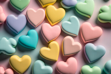 Fototapeta premium Hearts decoration abstract background with shapes and heart shapes
