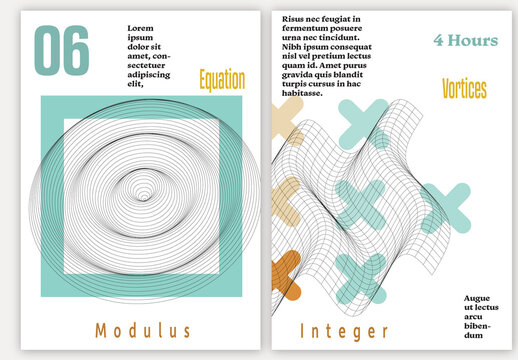 A4 Flyer 3D Geometric Wireframe Shape Simple Layout Science Event