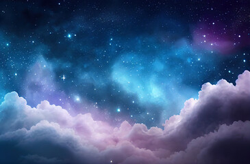 Naklejka na ściany i meble Night sky with clouds