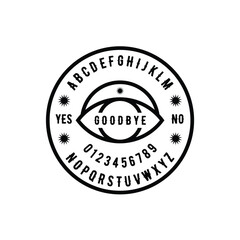 Ouija Board single eye death game logo design