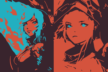 vector concept art of metaverse gaming avatar