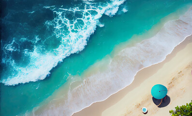 Fototapeta premium Sunny summer beach with palms