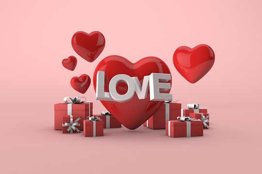 3d love concept Valentines Day