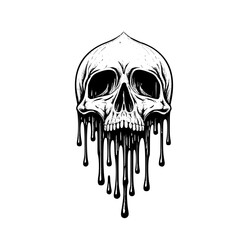 Melting black skull