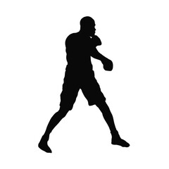 Fototapeta na wymiar boxer silhouette - vector illustration