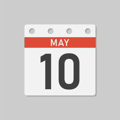 Icon page calendar day - 10 May