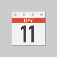 Fototapeta na wymiar Icon page calendar day - 11 May