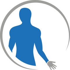 Person in Bewegung, Hand, Handrehabilitation, Handtherapie, Ergotherapie, Logo