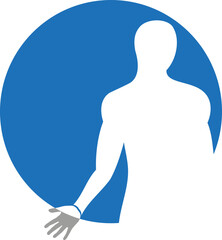 Person in Bewegung, Hand, Handrehabilitation, Handtherapie, Ergotherapie, Logo