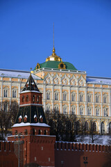 Moscow Kremlin architecture in winter