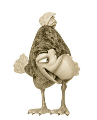 dodo cartoon is looking up for food © DM7