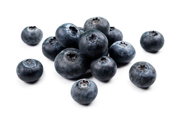 Blueberries on white background
