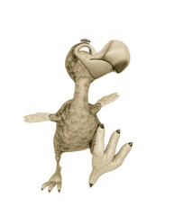 dodo cartoon is walking around front view © DM7
