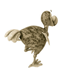 dodo cartoon is walking around rear view © DM7