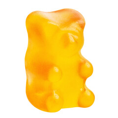 Yellow jelly gummy bear cut out