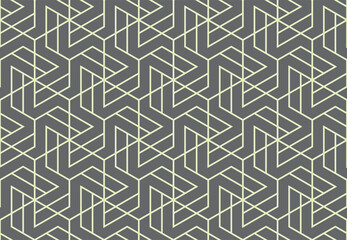 Abstract geometric pattern with stripes, lines. Seamless vector background. Beige and gray ornament. Simple lattice graphic design
