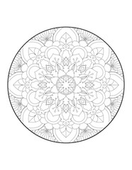 Mandala. Ethnic decorative element. Hand drawn backdrop. Islam, Arabic, Indian, ottoman motifs. Coloring page for adults. round mandala. mandala circle. mandala illustration. mandala pattern. Round.