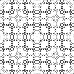 Stylish texture with figures from lines.
Abstract geometric black and white pattern for web page, textures, card, poster, fabric, textile. Monochrome graphic repeating design. 