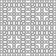 Stylish texture with figures from lines.
Abstract geometric black and white pattern for web page, textures, card, poster, fabric, textile. Monochrome graphic repeating design. 