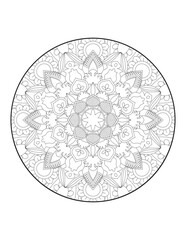 Mandala. Ethnic decorative element. Hand drawn backdrop. Islam, Arabic, Indian, ottoman motifs. Coloring page for adults. round mandala. mandala circle. mandala illustration. mandala pattern. Round.