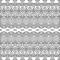 Stylish texture with figures from lines.
Abstract geometric black and white pattern for web page, textures, card, poster, fabric, textile. Monochrome graphic repeating design. 