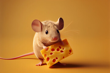 Süße Maus mit Käse - Generative Ai