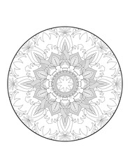Mandala. Ethnic decorative element. Hand drawn backdrop. Islam, Arabic, Indian, ottoman motifs. Coloring page for adults. round mandala. mandala circle. mandala illustration. mandala pattern. Round.