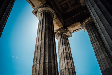 Ancient Ruins with Blue Sky Background
