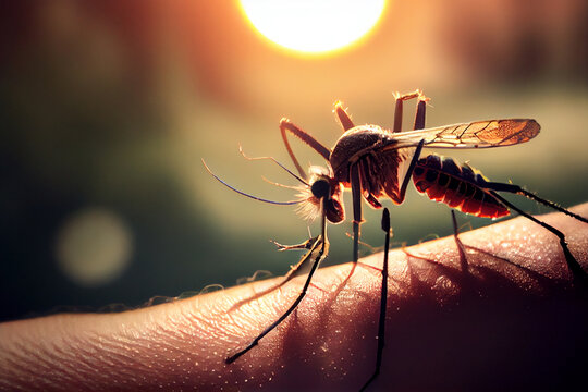 Eine Mücke sitzt auf der Haut - Generative Ai